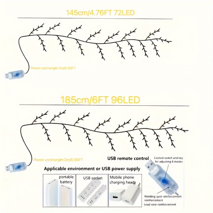 Warm White LED Birch Tree Light Bendable Willow Vine Lights Camped Party For Birthday Christmas Festival Perfect Gift - Image 6