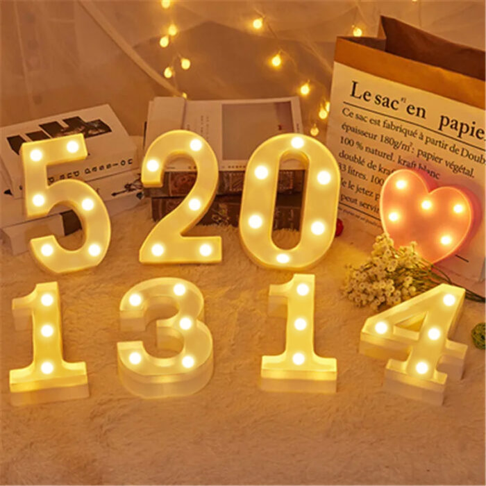 Number Letter Lamp Luminous Alphabet LED Lights Decororation Night Light for Home Wedding Birthday Christmas Party Decoration - Image 2