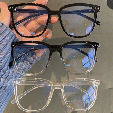 3pcs Square Frame Clear Lens Glasses | Vintage Retro Style Chic Minimalist Spectacles - Perfect Decorative Accessory for Men & Women